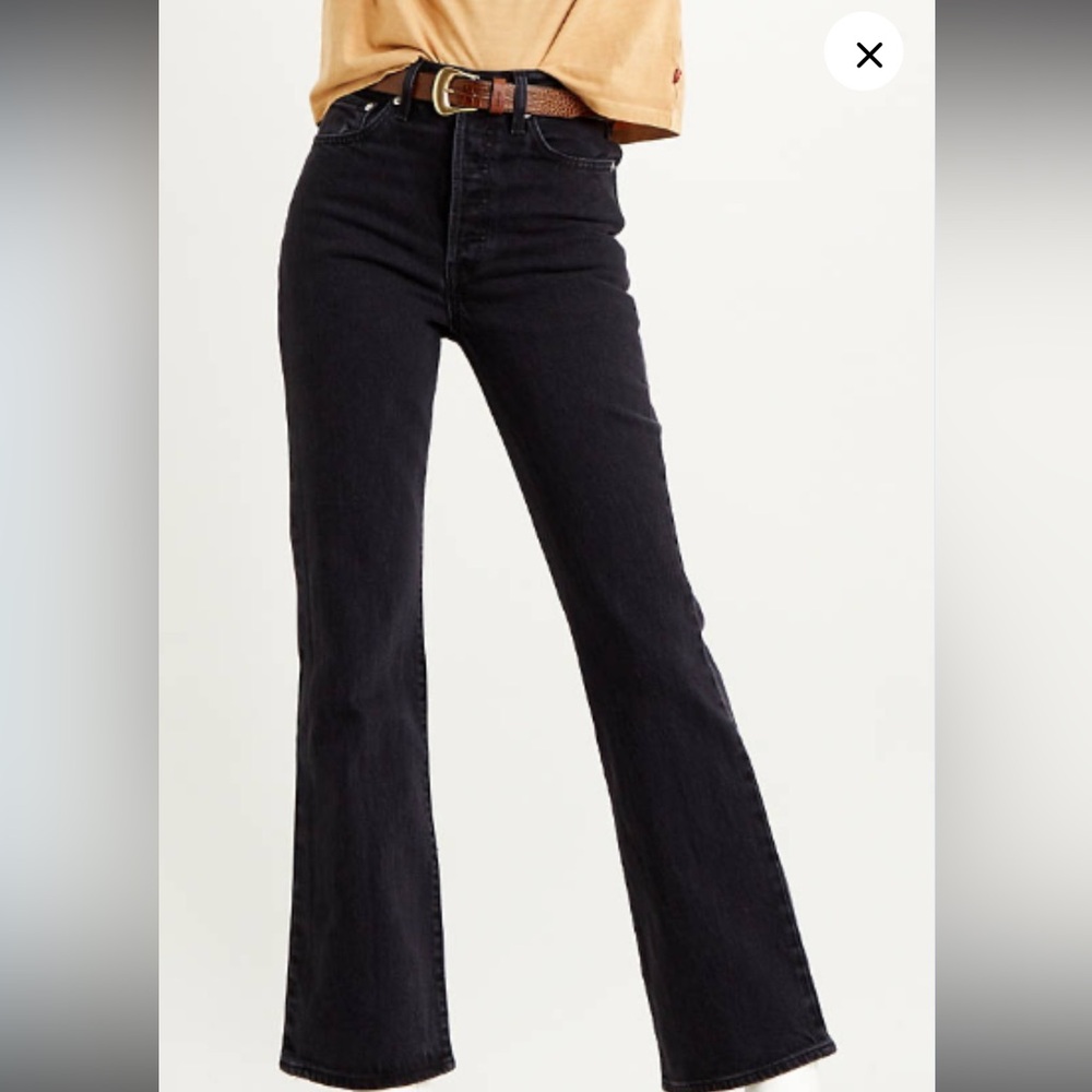 Levi’s premium waterless black ribcage bootcut jeans